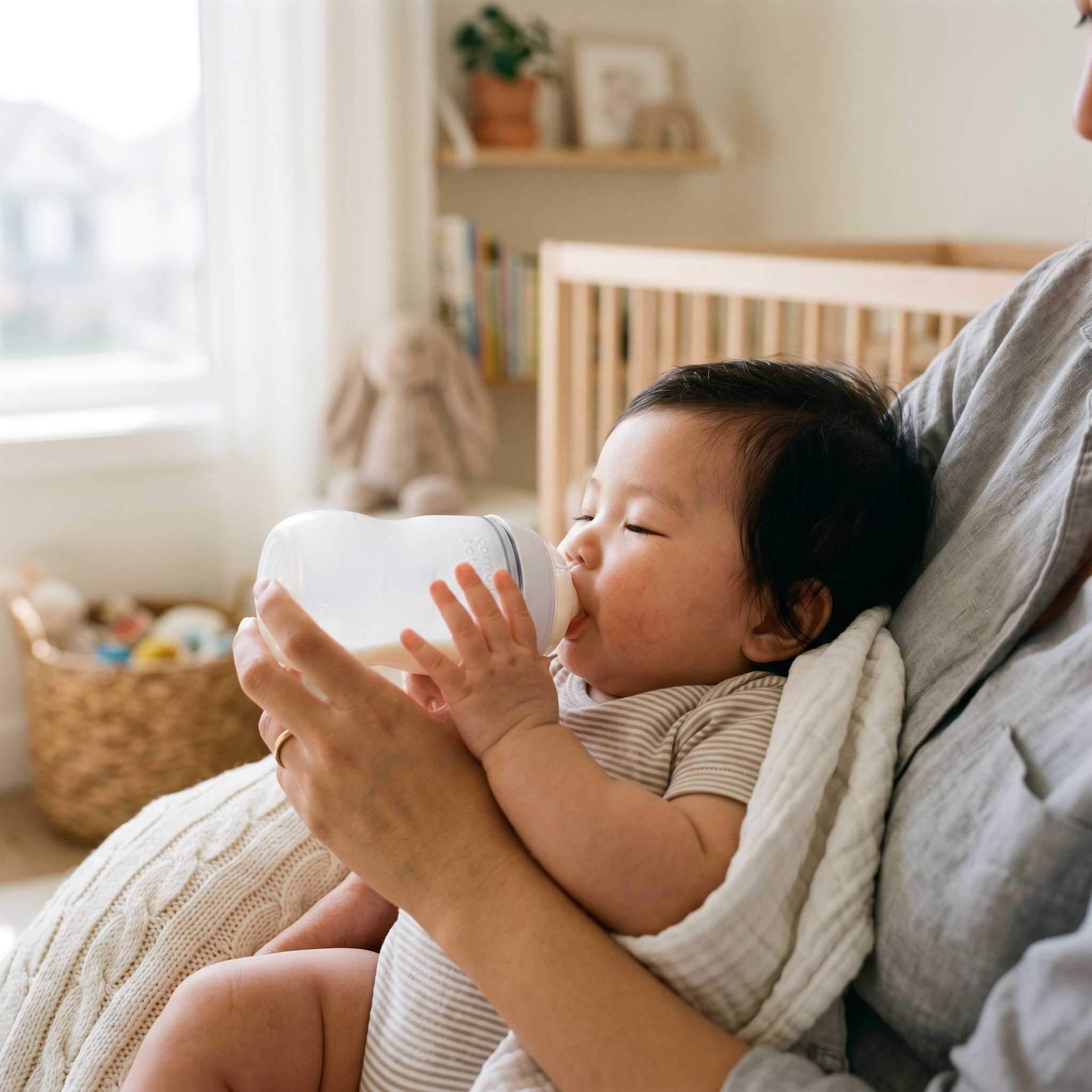 Chinesisches Baby trinkt Milch