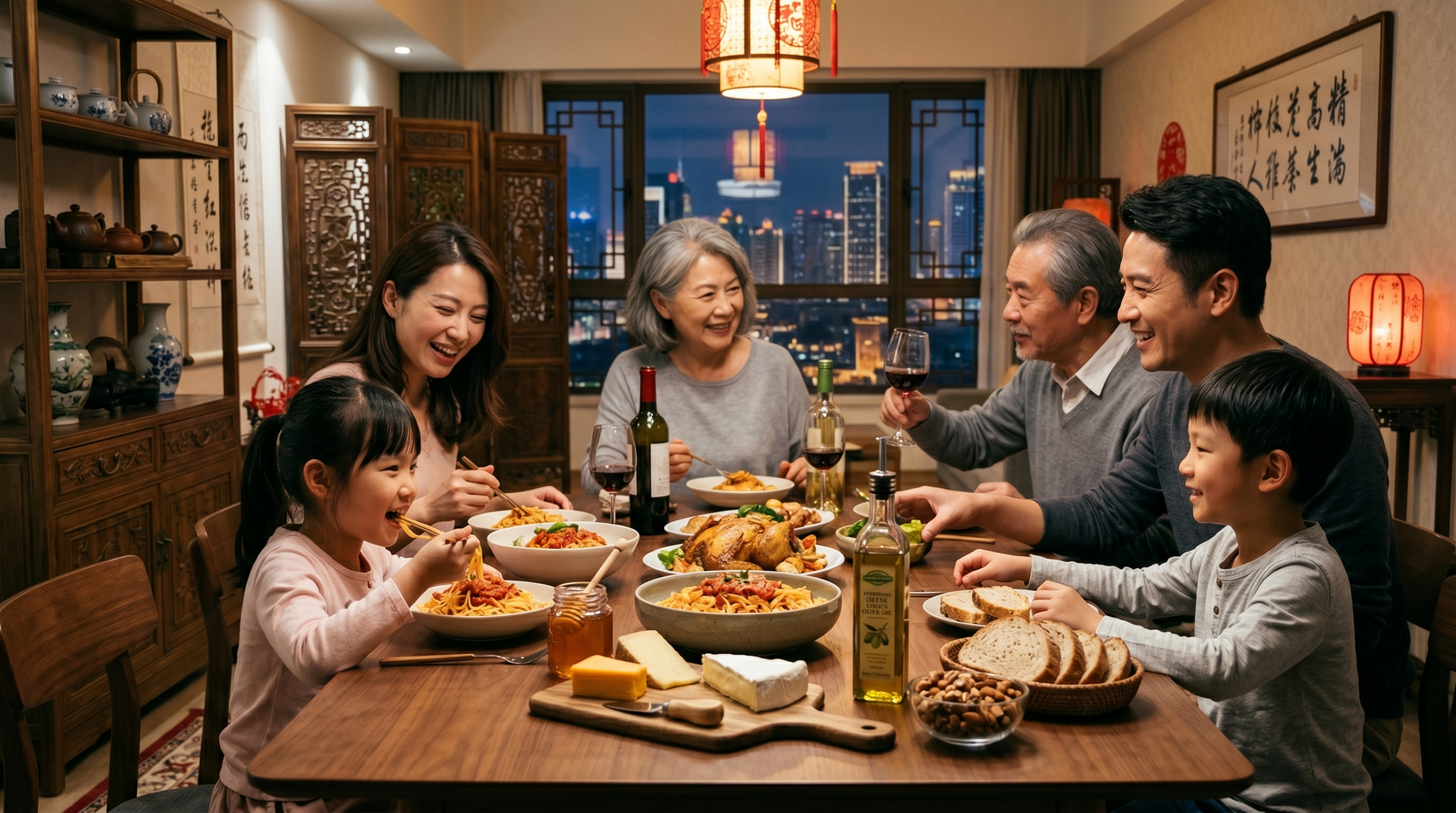 Chinesische Familie beim Essen